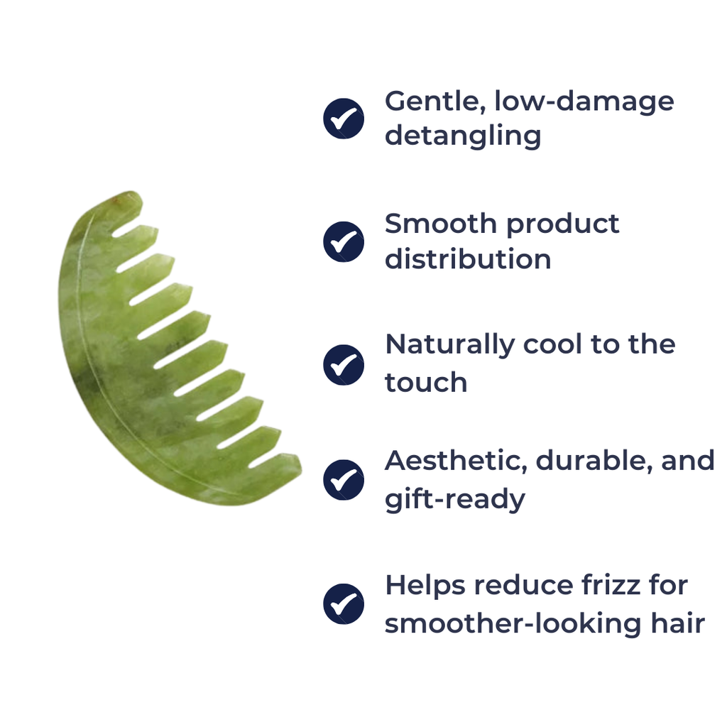 Anti-Static Detangling – Smooth Jade Surface – Curly Thick Hair & Frizz Control