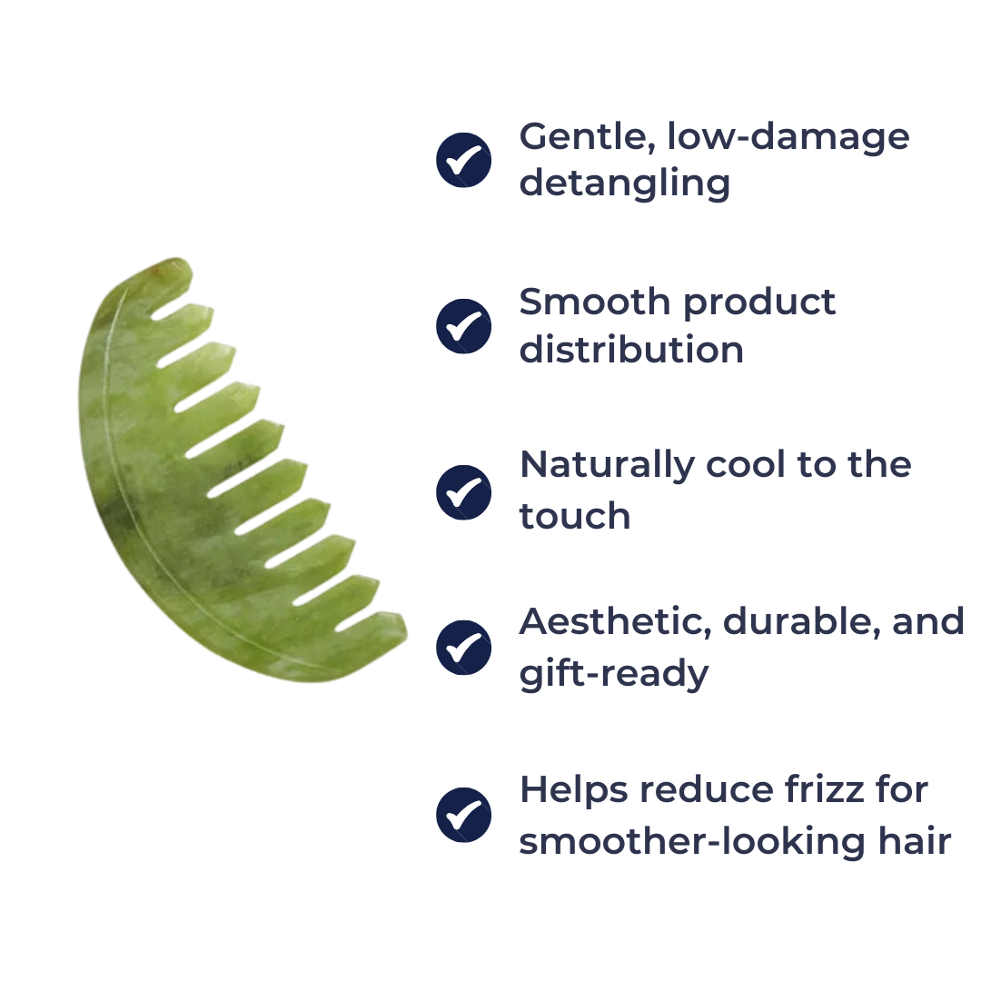 Anti-Static Detangling – Smooth Jade Surface – Curly Thick Hair & Frizz Control