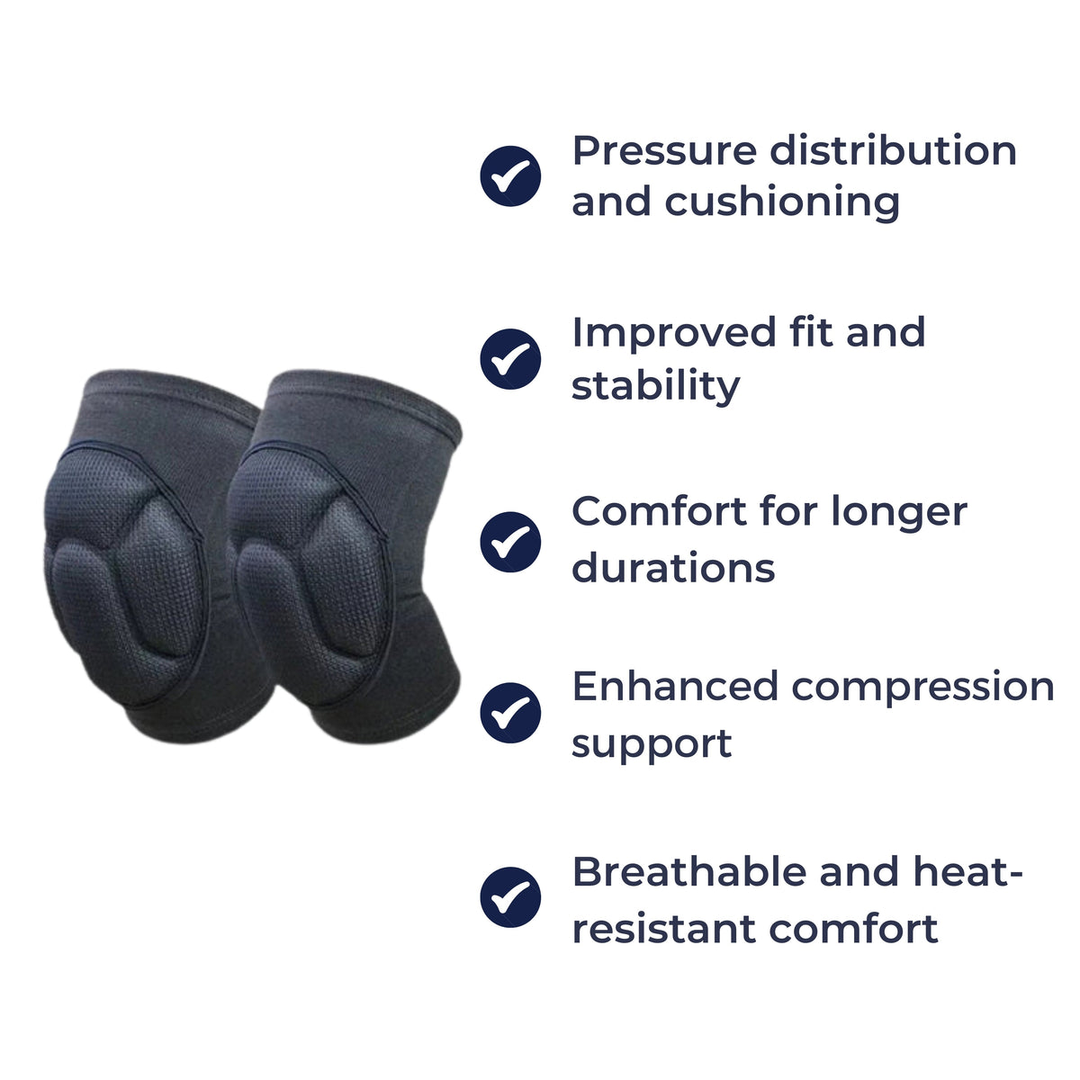Absorbing Knee Pads – Breathable Compression Support – Anti-Slip Cushion Design – Sports & Injury Prevention