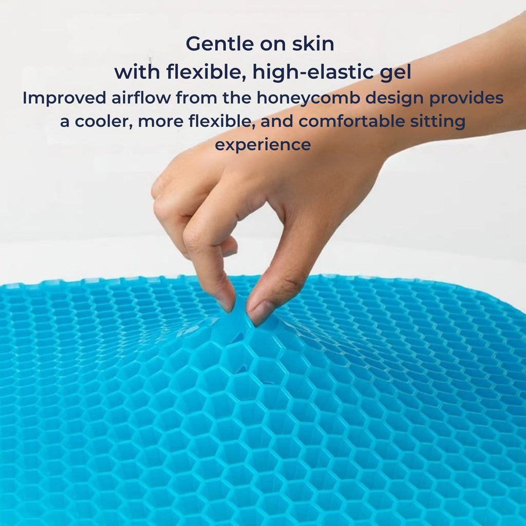 Pressure Relief & Cooling Honeycomb Gel – Posture Support – Office Car Chair Comfort for Long Sitting