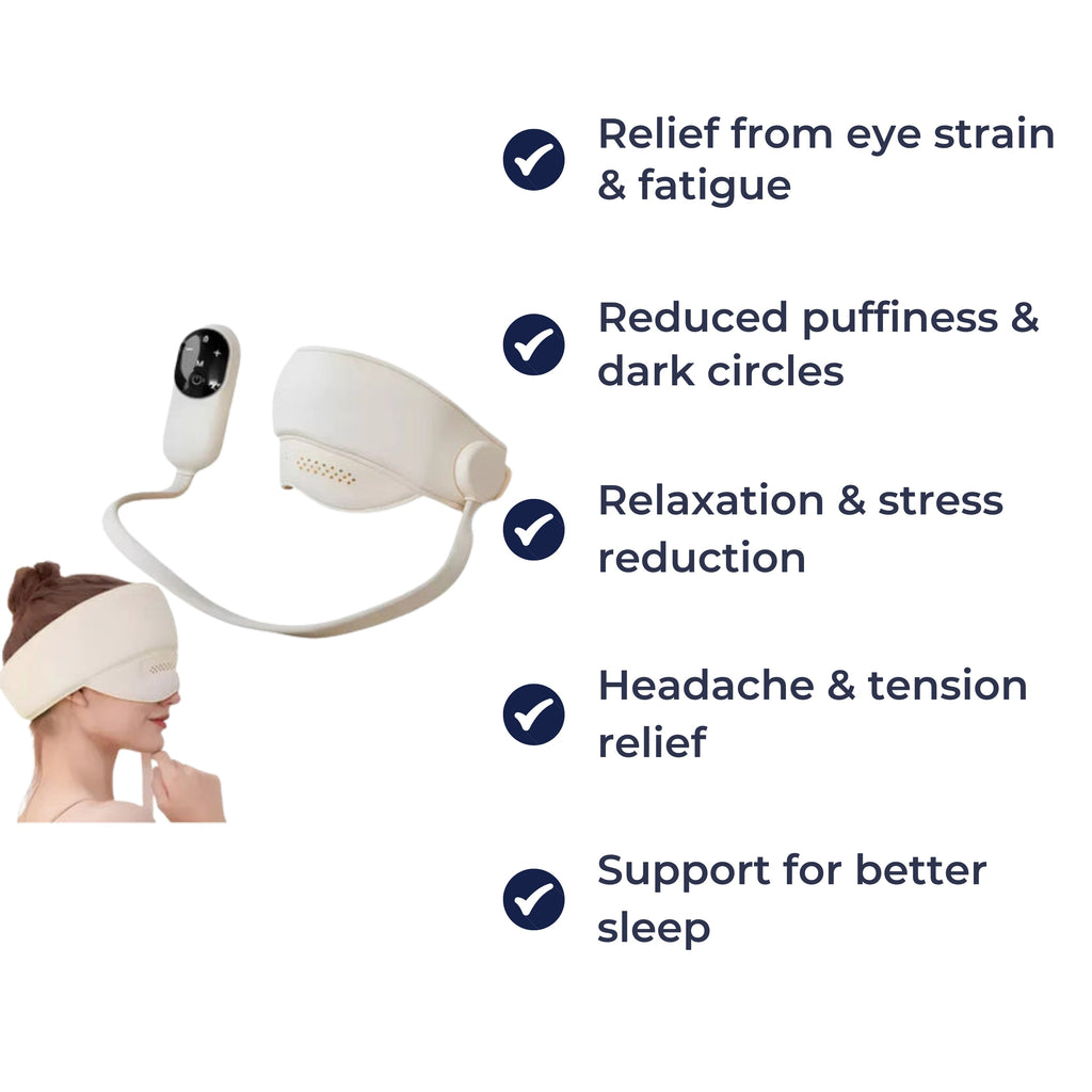 Heated Hot Compress – Adjustable Rechargeable Design – Stress Relief Relaxation & Better Sleep