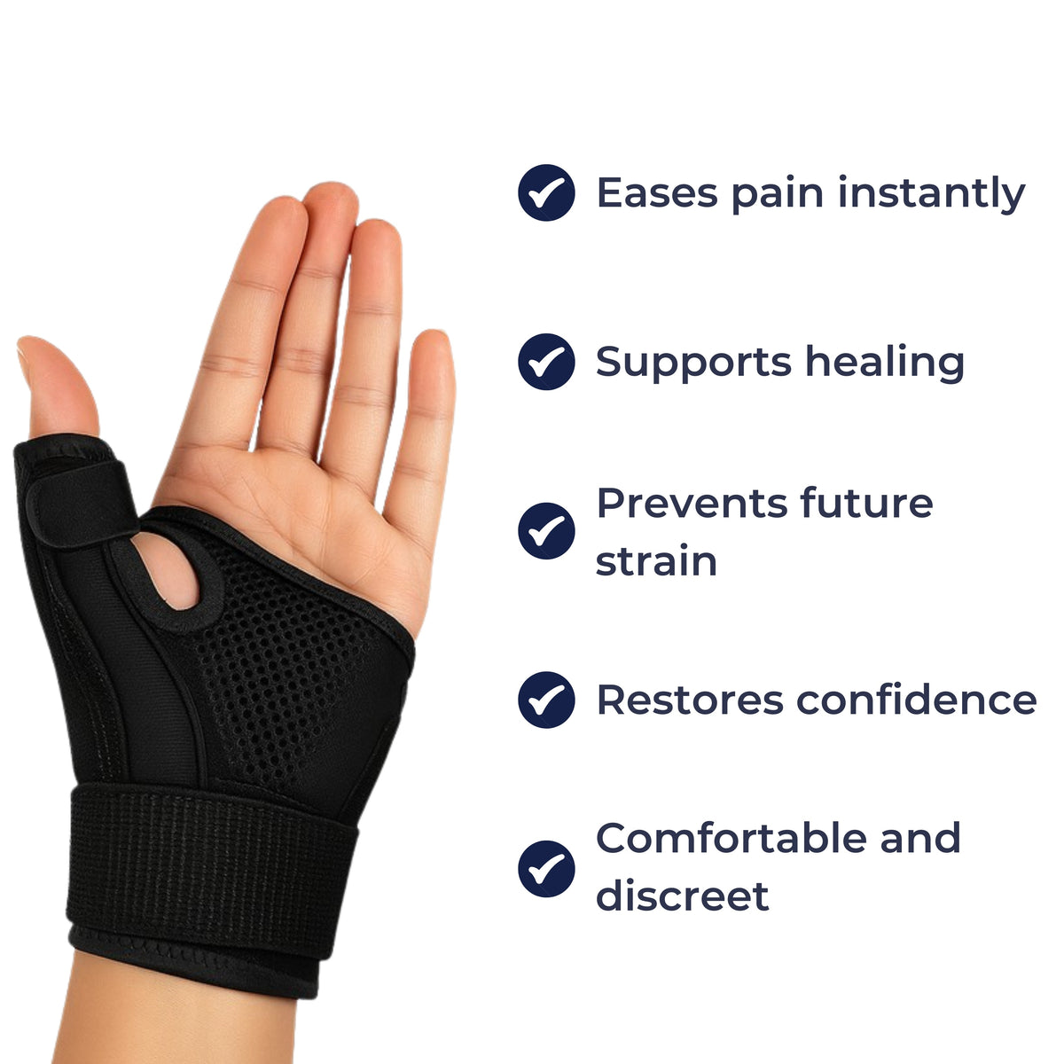 Relief for De Quervain’s Tendonitis – Breathable Adjustable Compression – Everyday & Active Use