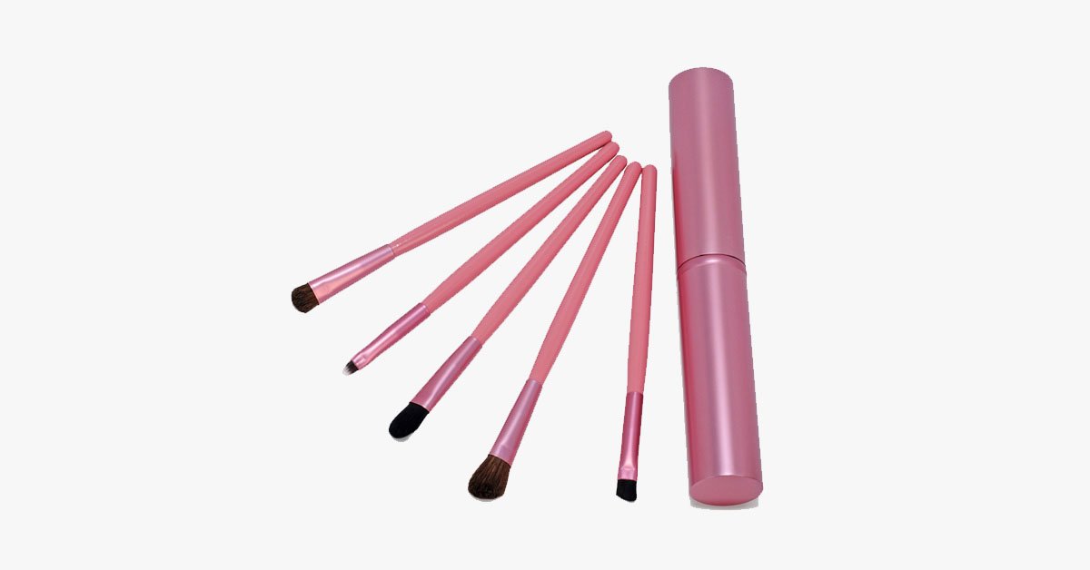 5-piece professional eyeshadow brush set, perfect for blending eyeshadow - soft bristles provide you with professional results!