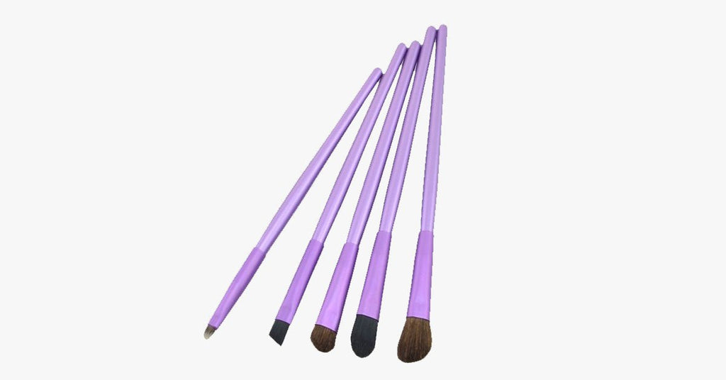 5-piece professional eyeshadow brush set, perfect for blending eyeshadow - soft bristles provide you with professional results!