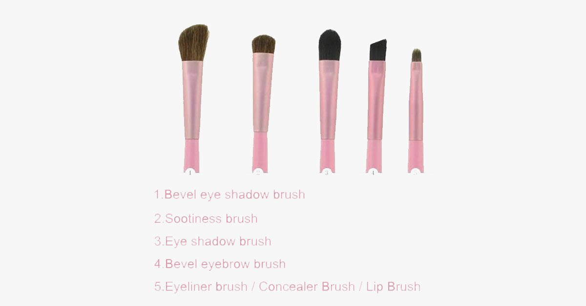 5-piece professional eyeshadow brush set, perfect for blending eyeshadow - soft bristles provide you with professional results!
