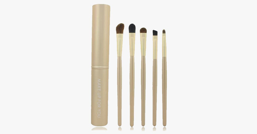 5-piece professional eyeshadow brush set, perfect for blending eyeshadow - soft bristles provide you with professional results!