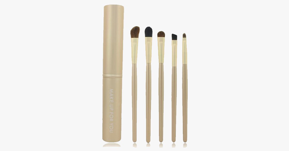 5-piece professional eyeshadow brush set, perfect for blending eyeshadow - soft bristles provide you with professional results!