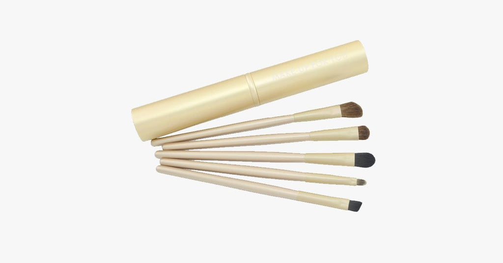5-piece professional eyeshadow brush set, perfect for blending eyeshadow - soft bristles provide you with professional results!