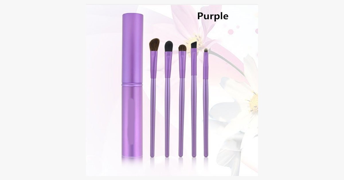 5-piece professional eyeshadow brush set, perfect for blending eyeshadow - soft bristles provide you with professional results!