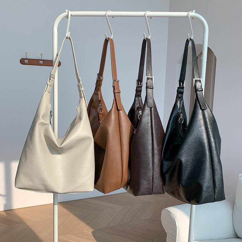 PUFFYPOUCH – Soft PU Leather Dumpling Tote for a Playful, Chic Look