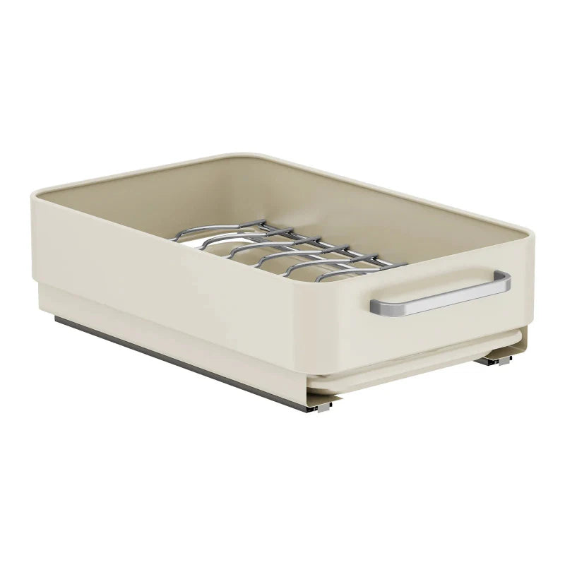 Pull-Out Dish Rack Sliding Drawer Drying Rack and Cabinet Organizer
