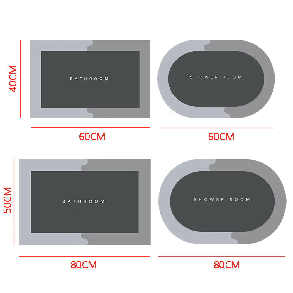 Water-Absorbent Floor Mat with Non-Slip Rubber Backing