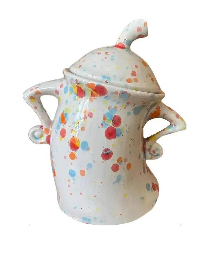 Quirky Akimbo Style Attitude Jar – Hipster-Inspired Resin Canister for Candy, Kitchen Storage, or Whimsical Christmas Décor
