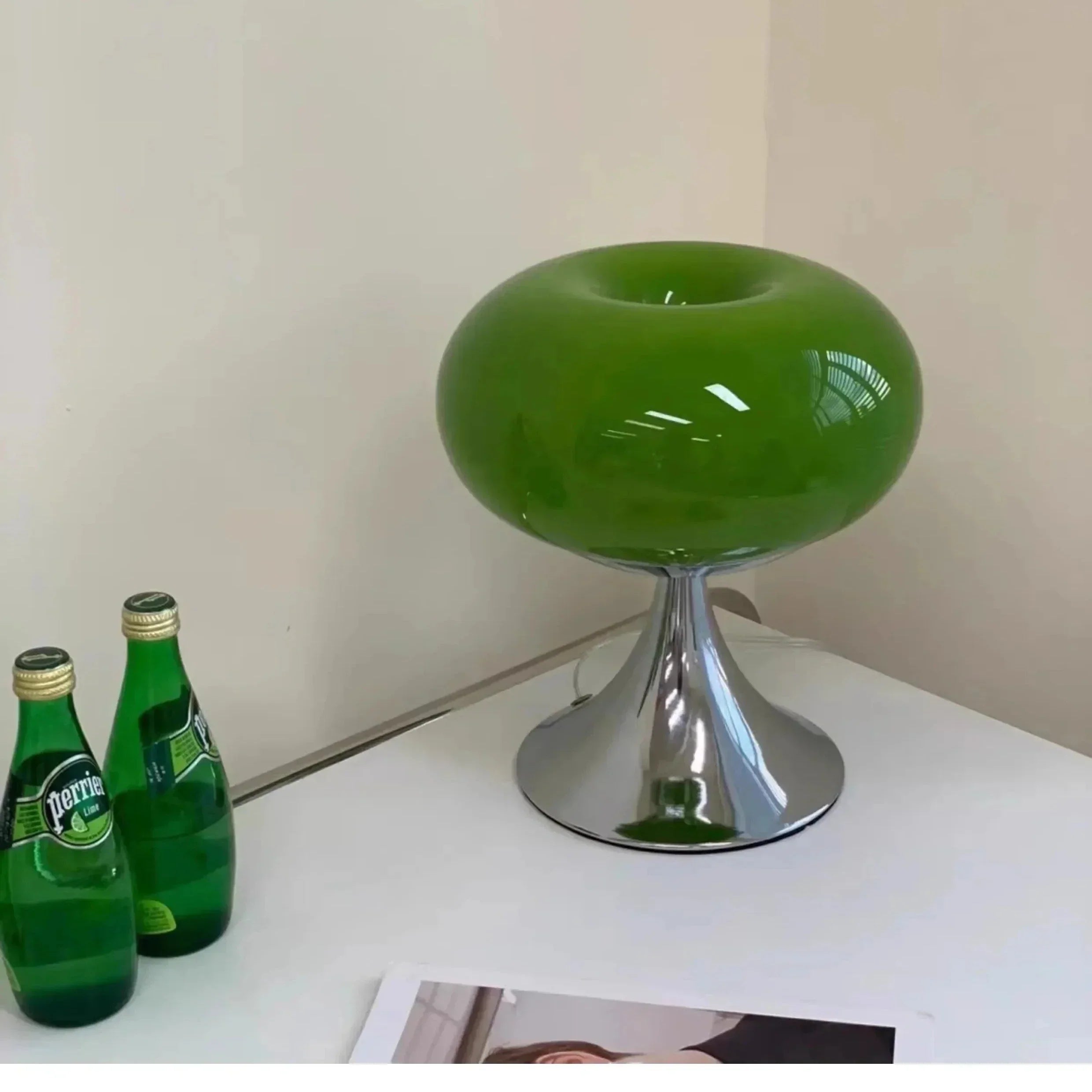 Antique Apple Table Lamp made of Glass | E27 Halogen, Rotary Switch