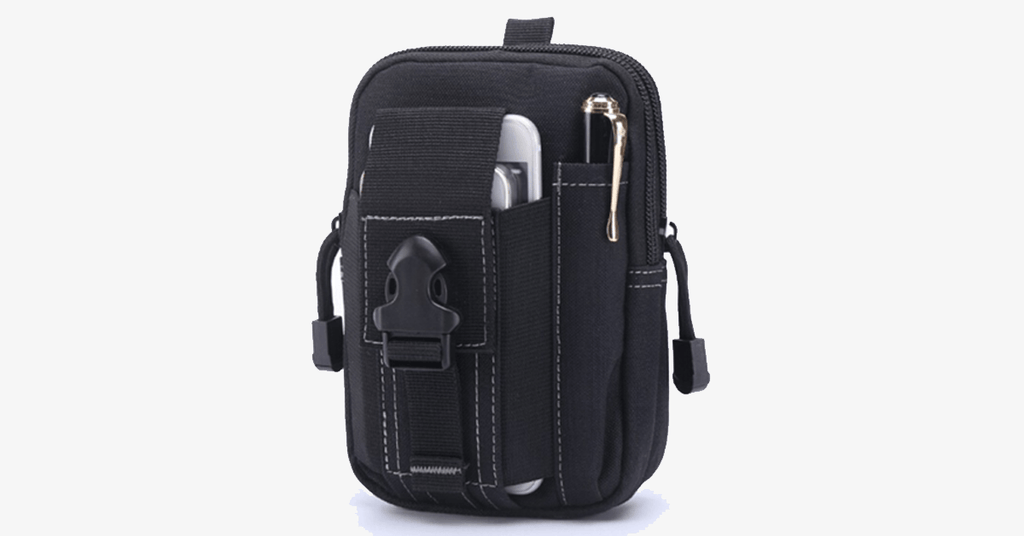 Military Waist Bag - Made of Nylon - Waterproof Design - Zipper Closure - Attach with Belt - Travel Gear - Outdoor - Available in 3 Colors