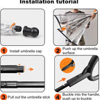 WALKDRY Clear – Wind-Resistant Pet Umbrella with Quick-Clip Leash