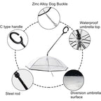 WALKDRY Clear – Wind-Resistant Pet Umbrella with Quick-Clip Leash