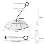 WALKDRY Clear – Wind-Resistant Pet Umbrella with Quick-Clip Leash