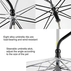 WALKDRY Clear – Wind-Resistant Pet Umbrella with Quick-Clip Leash