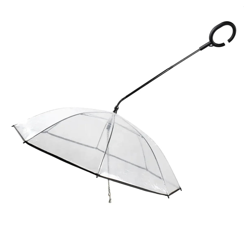 WALKDRY Clear – Wind-Resistant Pet Umbrella with Quick-Clip Leash