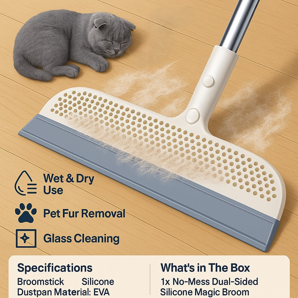 No-Mess Dual-Sided Silicone Magic Broom