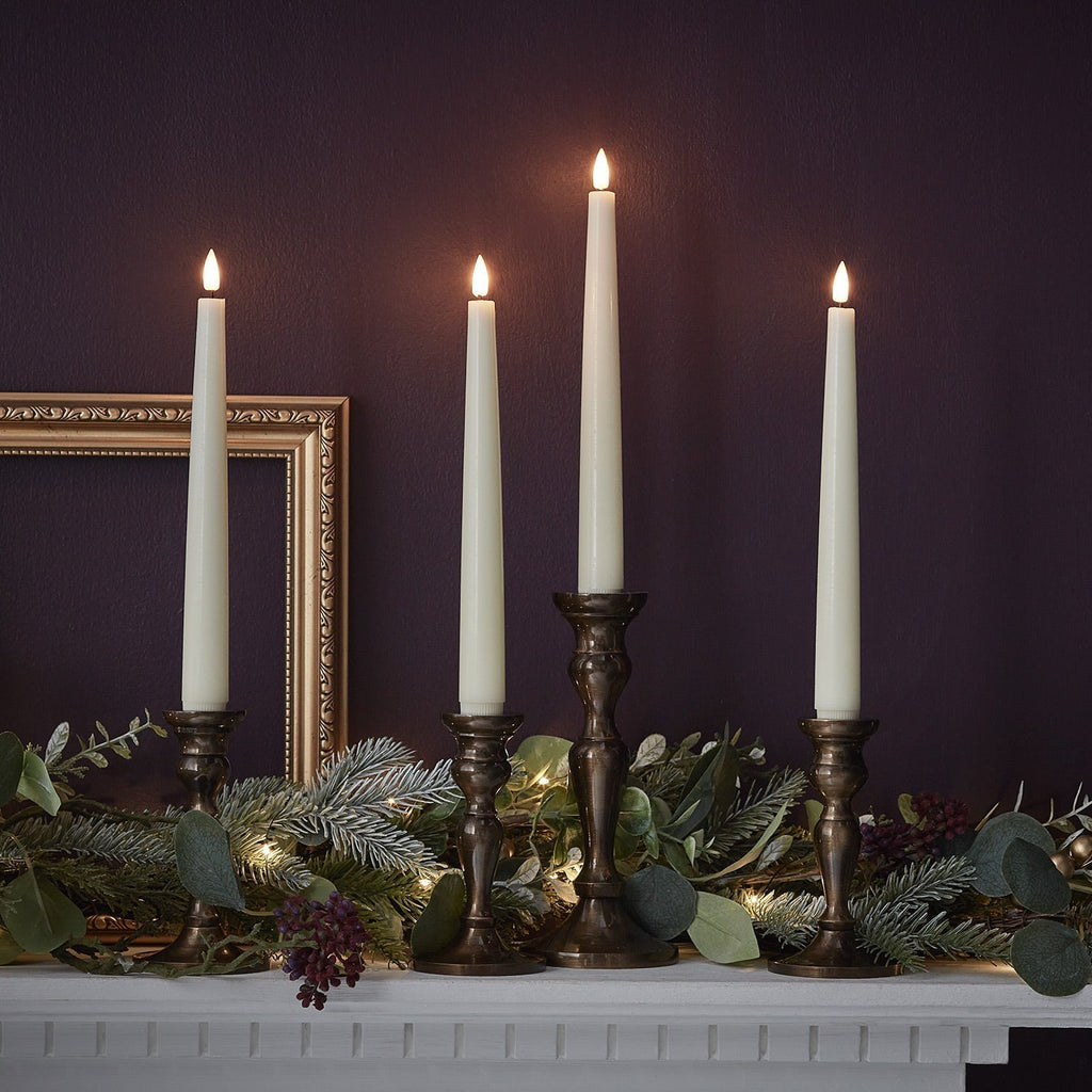 LED Wax Flickering Taper Candle Set