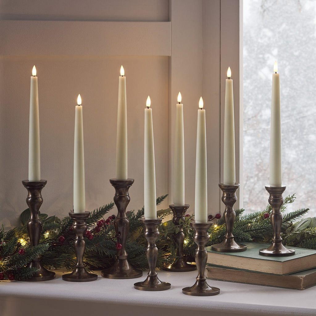 LED Wax Flickering Taper Candle Set
