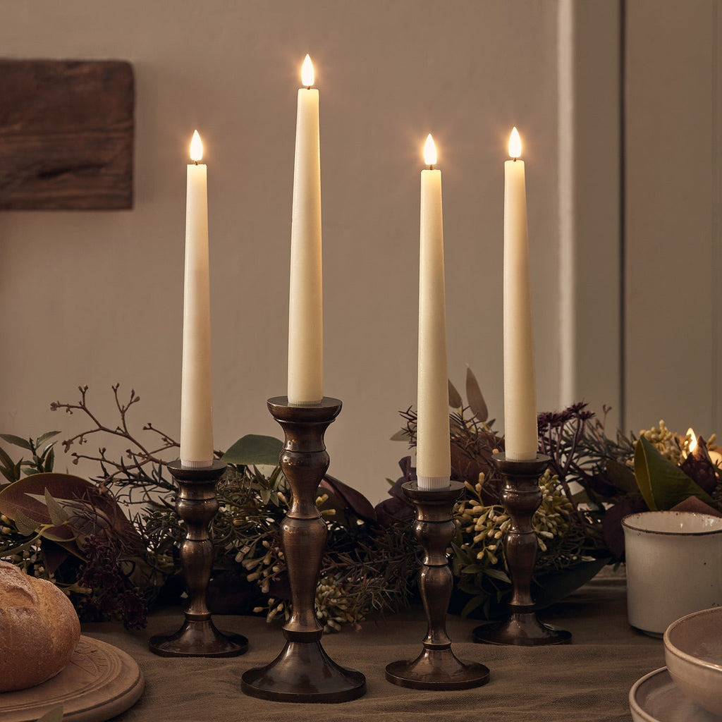 LED Wax Flickering Taper Candle Set