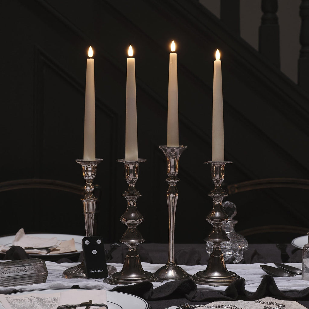 LED Wax Flickering Taper Candle Set