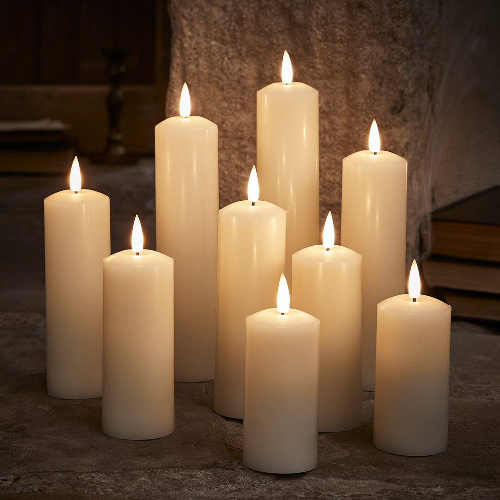 LED Wax Pillar Candles Remote Set