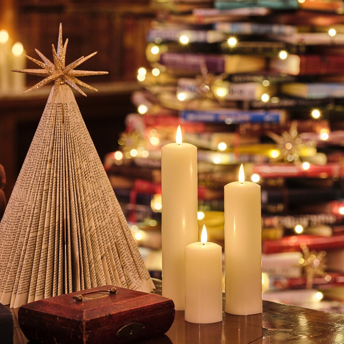 LED Wax Pillar Candles Remote Set