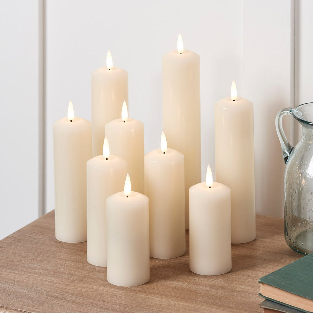 LED Wax Pillar Candles Remote Set