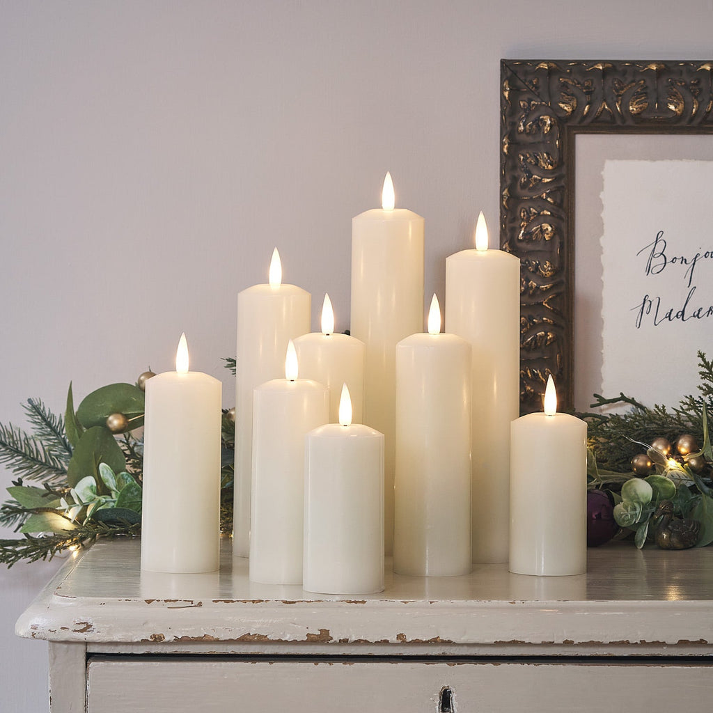 LED Wax Pillar Candles Remote Set