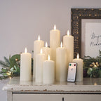 LED Wax Pillar Candles Remote Set
