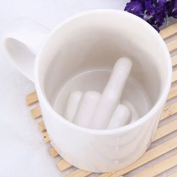 REBELSIP – Funny Ceramic Coffee Mug with Hidden Middle Finger Design