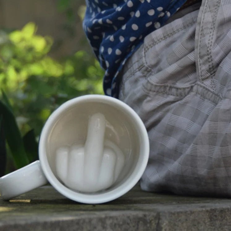 REBELSIP – Funny Ceramic Coffee Mug with Hidden Middle Finger Design