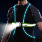 ReflectGlow Running Safety Vest – USB Rechargeable – 6 LED Light Colors – Waterproof and Adjustable – High Visibility for Outdoor Activities