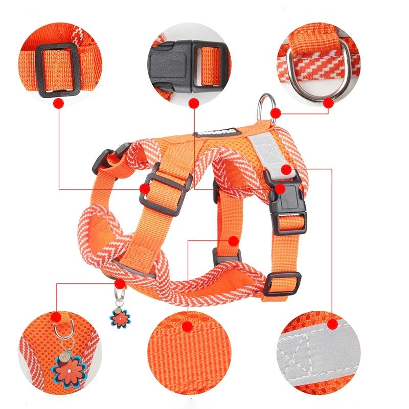 Reflective Harness and Leash Set for Small Dogs - AirFlex