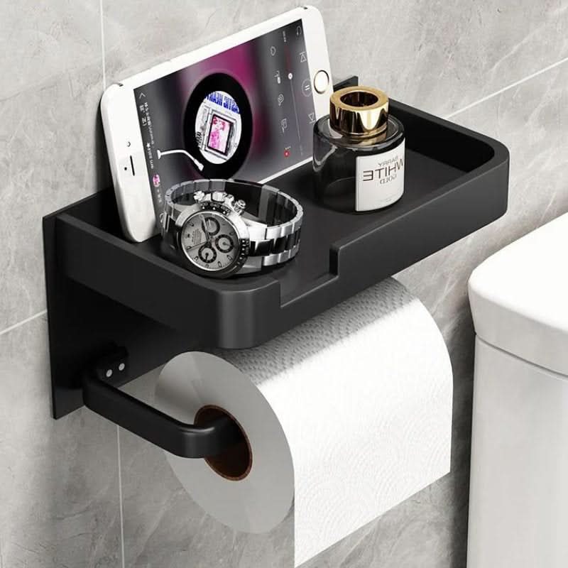 Modern Wall-Mount Toilet Paper Holder – Metal Finish