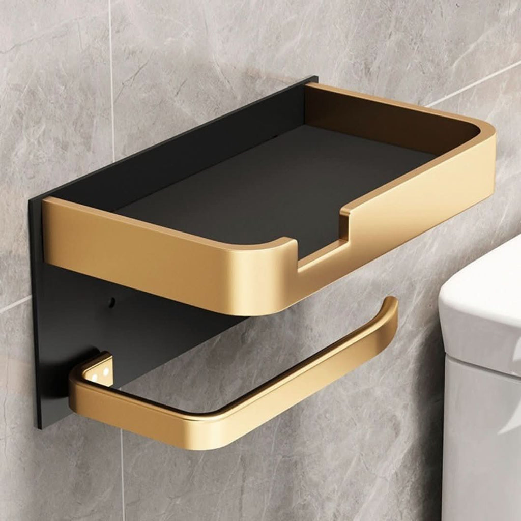 Modern Wall-Mount Toilet Paper Holder – Metal Finish