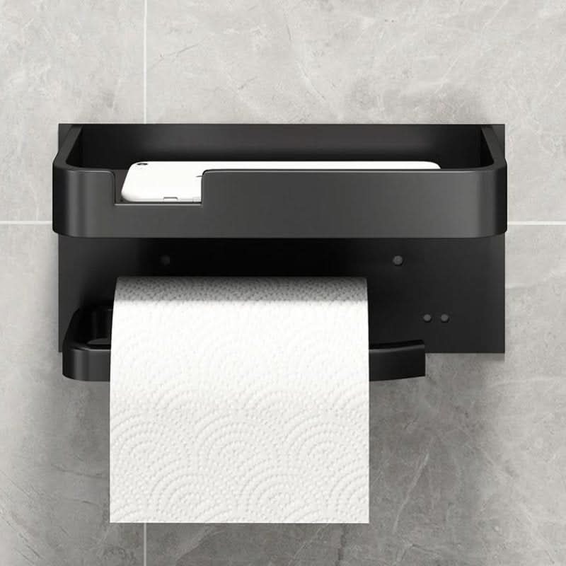Modern Wall-Mount Toilet Paper Holder – Metal Finish