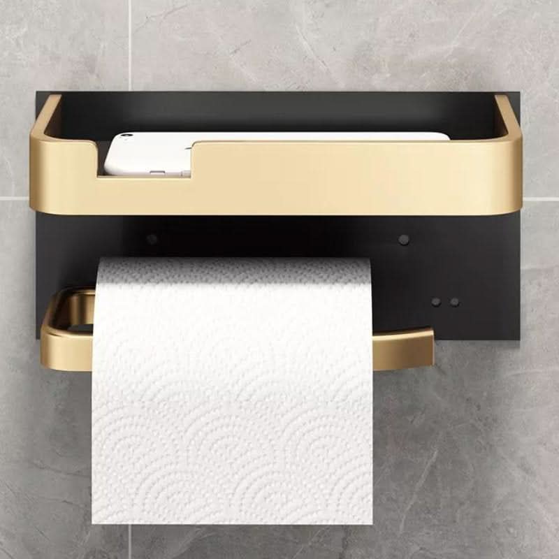 Modern Wall-Mount Toilet Paper Holder – Metal Finish