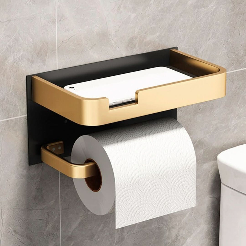 Modern Wall-Mount Toilet Paper Holder – Metal Finish