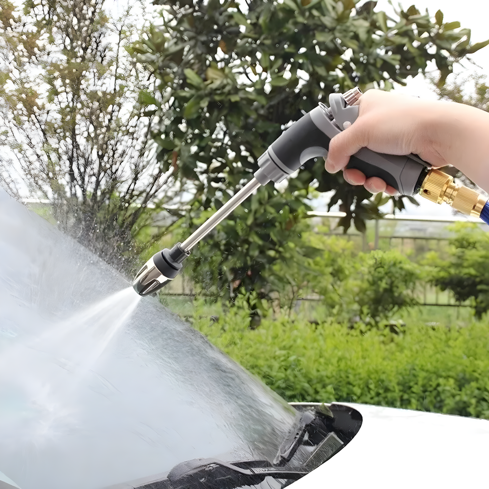 AquaBlitz High-Pressure Spray Gun – Universal Hose Attachment for Powerful Cleaning