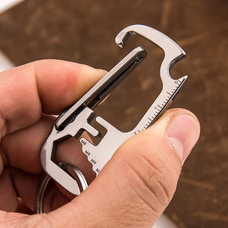 Stainless Steel EDC Multi-Tool Keychain with Bottle Opener