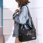 Water-Resistant Nylon Crossbody Bag with Zipper Closure