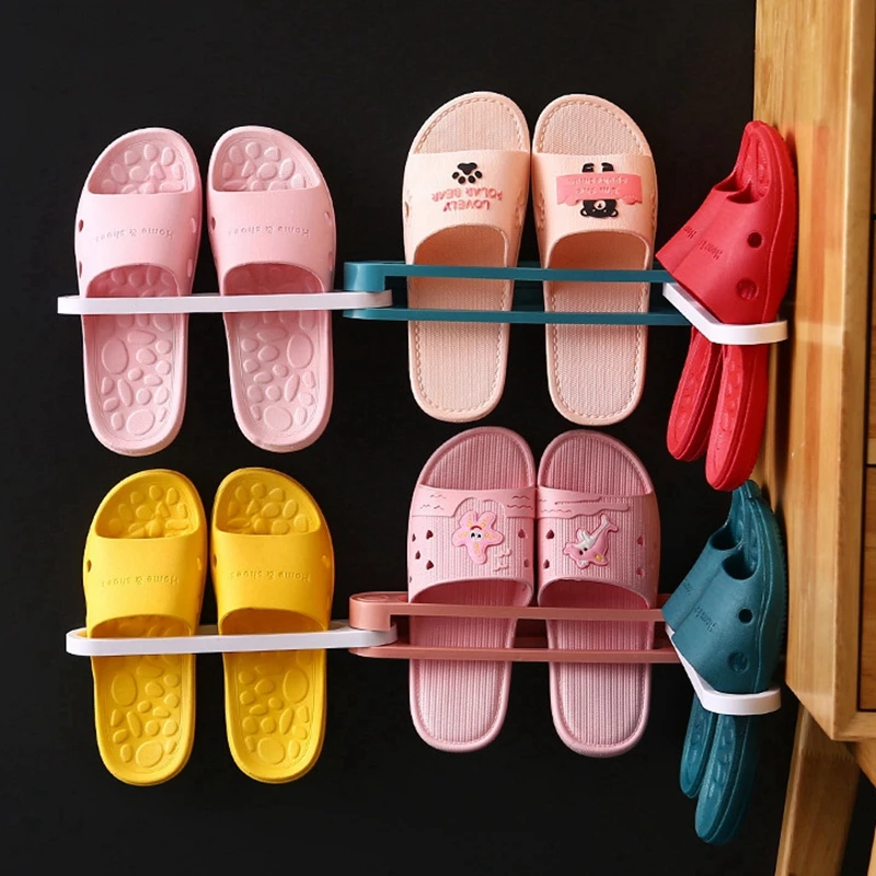 3in1 Space Saver Wall Hanging Slipper Hanger