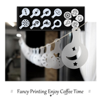 8Pcs Coffee Cake Decoration Stencil Molds