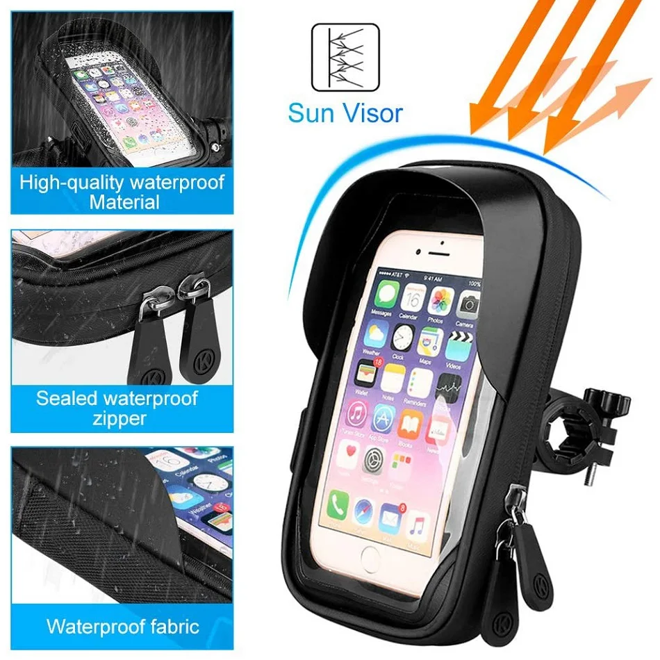 Motorcycle Handlebar Waterproof Universal Phone Holder