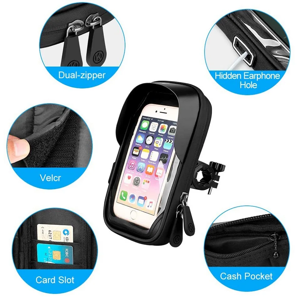 Motorcycle Handlebar Waterproof Universal Phone Holder